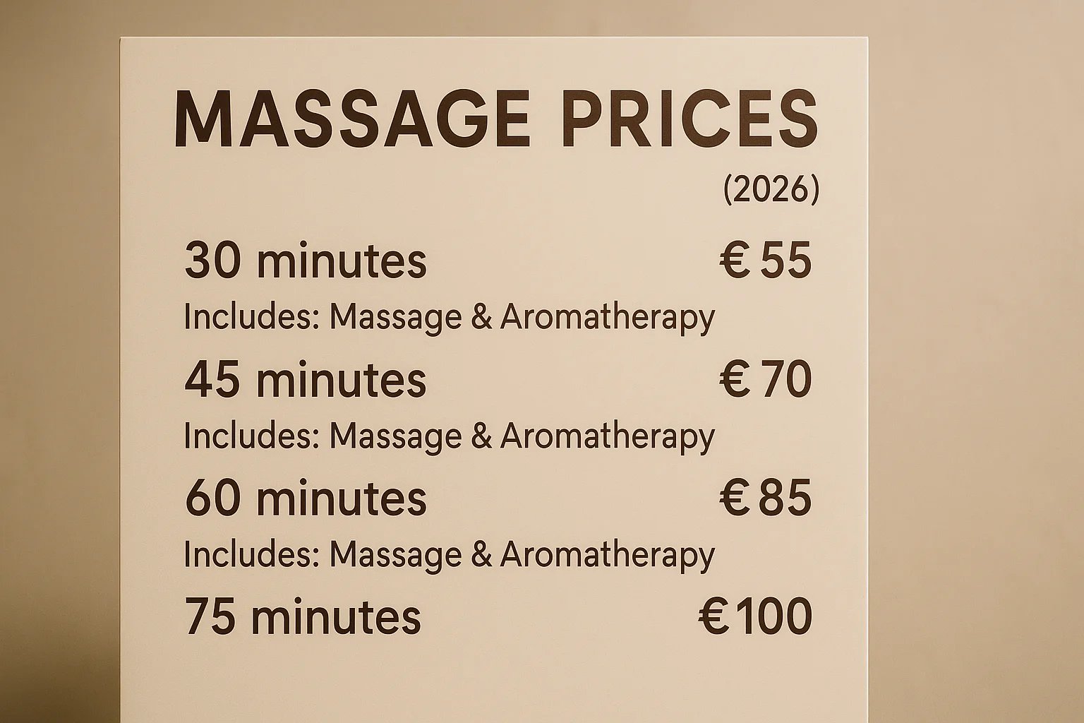 Masajes Tarragona - Massage Salou 2026 5 Precios de masajes Massagium en Salou: tarifas duración y qué incluye (2026)
